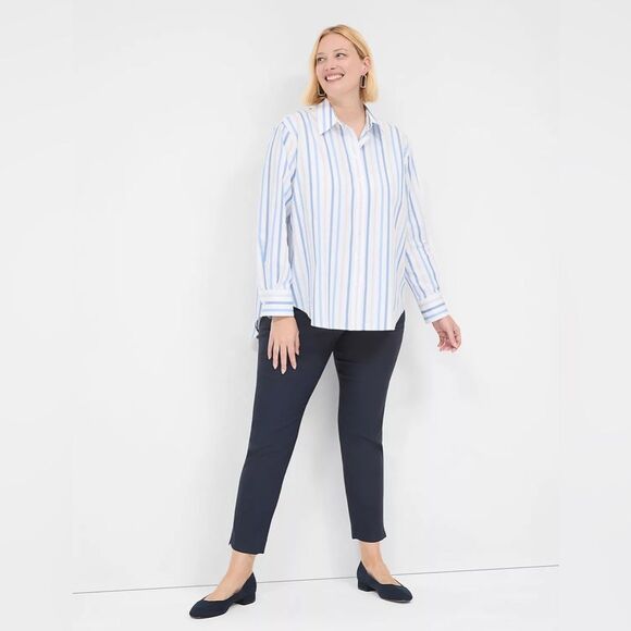 Lane Bryant - Swing Pleat-Back Button-Down Shirt - Picture 3 of 5